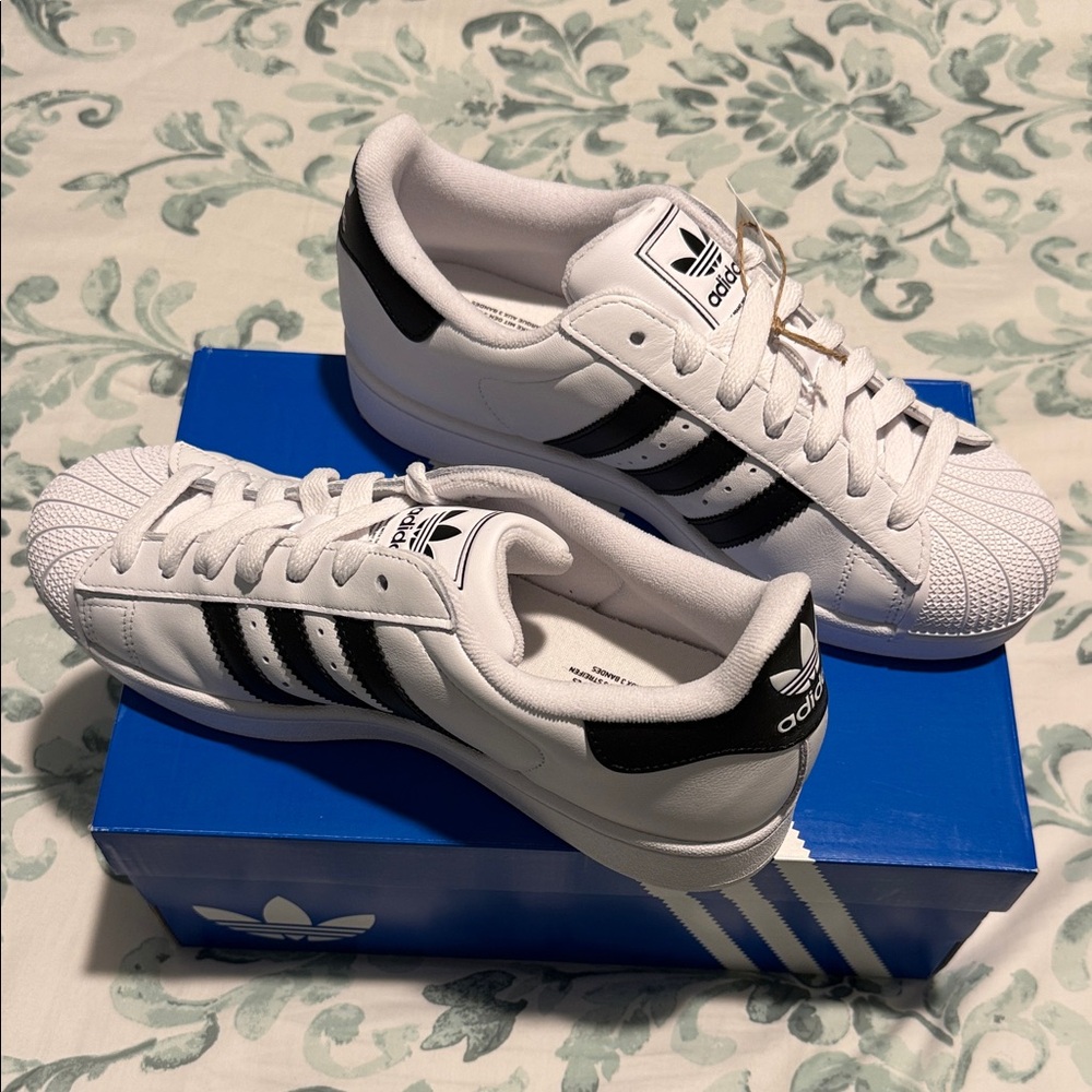 Adidas Classic White and Black Shell Toe Shoes